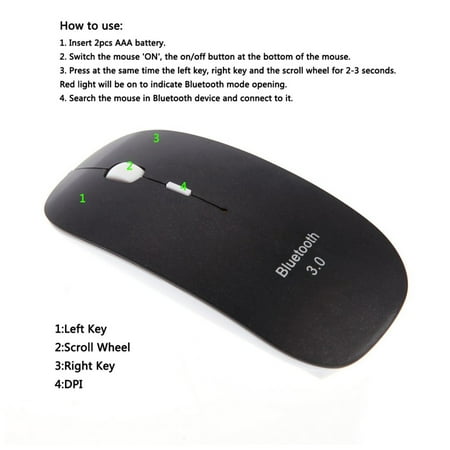 A909 Ultra Slim Bluetooth 3.0 Wireless Optical Mouse Ergonomic Game Mouse 6r 